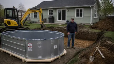Piscine semi-enterrée : prix et étapes de construction